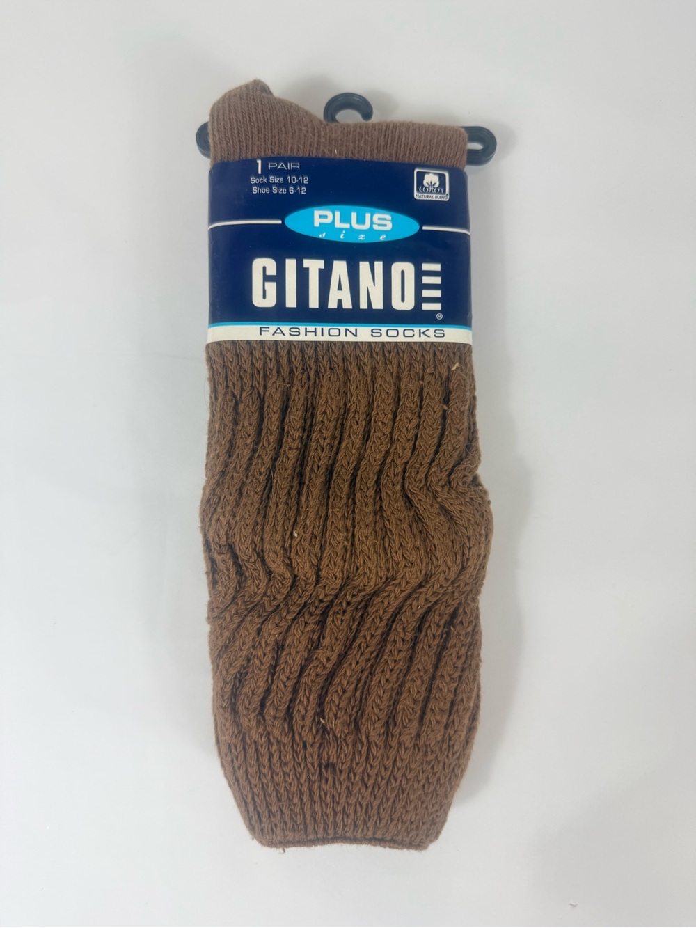 VTG 90’s Gitano Slouch Socks Cotton Blend Brown New Old Stock USA Made